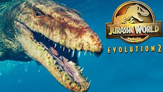 Budujemy NAJWIĘKSZY PARK DINOZAURÓW POTĘŻNY MOZAZAUR  Jurassic World Evolution 2 [upl. by Lelia]