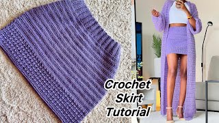 Crochet Easy and Fast Skirt Tutorial With Cute Detail  All sizes crochet diy accrochets [upl. by Alfy59]