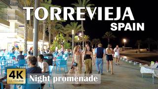 Torrevieja Spain  Night Costa Blanca  Walking tour 4k 60 fps [upl. by Arihsaj130]