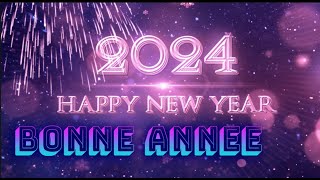 happy new year 2024 avec compteur 🎷🎧🎼🎸 bonne année 2024 animée [upl. by Kilar695]