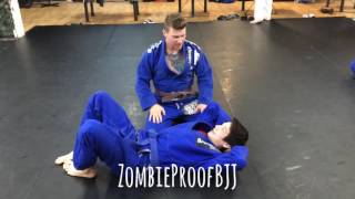 Baseball Bat Choke From Bottom Side  ZombieProofBJJ Gi [upl. by Hoehne]