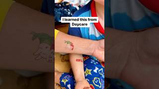 How to take off temporary tattoos mom daycare toddler tattoos sticker [upl. by Saloma]