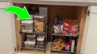 OCG 2 Tier Pull Out Cabinet Organizer Review Kitchen Organization Ideas [upl. by Ahcmis]