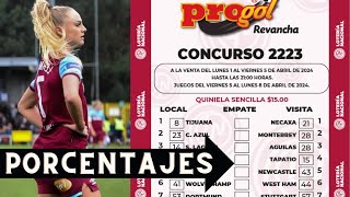 Pronosticos Progol 2223 con Porcentajes [upl. by Elhsa]