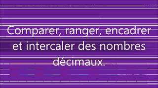 CM2 comparer ranger encadrer et intercaler des nombres décimaux [upl. by Ahsatniuq]