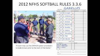 2012 NFHS Softball DP Flex Rule 336 Visualized [upl. by Supat]