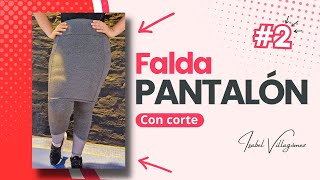 CLASE 2  Confecciona una Falda Pantalón Deportiva con Cortes  ✅Incluye Patrón Gratis [upl. by Fromma]