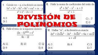 DIVISION DE POLINOMIOS METODO DE RUFFINI HOERNER Y TEOREMA DEL RESTO [upl. by Yenor]