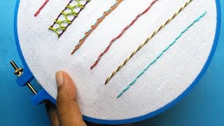 Hand Embroidery for Beginners  Part 3  5 Back Stitch Variations  HandiWorks 57 [upl. by Sakovich]