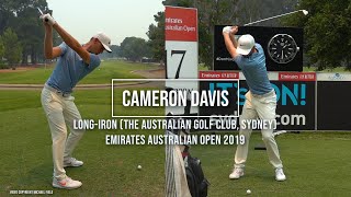 Cameron Davis Golf Swing Long Iron DTL amp FO Emirates Australian Open Sydney December 2019 [upl. by Ryley]