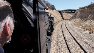 Australian steam locomotive Garratt 6029  cab ride  Tarana to Bathurst  September 2018 [upl. by Onofredo]