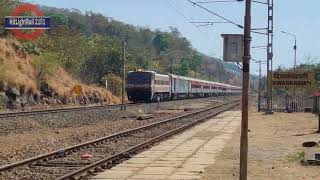 Diwankhawti Railway Station Electric Loco 10106 Diva Sawantwadi Passenger ELFreight Konkan Railway [upl. by Niltac]