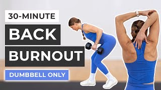 30Minute Back Workout At Home Dumbbells Only [upl. by Berenice]