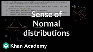 ck12org normal distribution problems Qualitative sense of normal distributions  Khan Academy [upl. by Egan930]