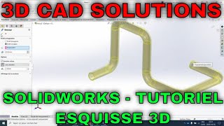 CAO 1  Cours05  EX01  Esquisse 3D  Solidworks [upl. by Aynatan]