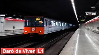 Baró de Viver L1  Metro de Barcelona  TMB 4000  6000 [upl. by Aropizt]