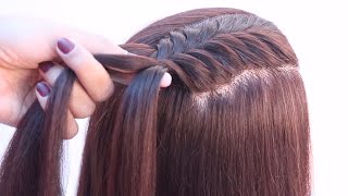 4 pretty open hairstyle for party  fishtail braid  two bun hairstyle  front dutch braid hairstyle [upl. by Tija]