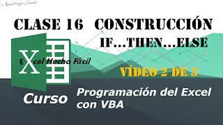 Construcción IfThenElse – Clase 16 – Vídeo 2 de 3 – Programación del Excel con VBA [upl. by Ameh749]