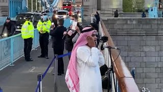 Historic Adhan Muslim call to prayer England at Londons Tower Bridge shafachannel [upl. by Xam]