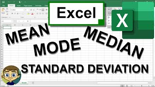 Calculate Mean Median Mode and Standard Deviation in Excel [upl. by Esimorp]