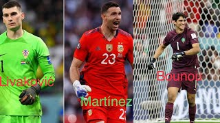 3 Goalkeepers with the most penalty saves in the Worldcup22  Livakovíc amp Martínez amp Bounou [upl. by Roumell]