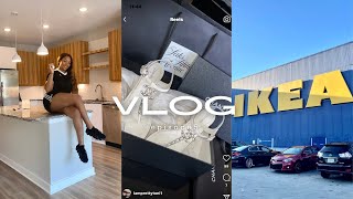 MOVING DAY  CHANEL  EMPTY APARTMENT TOUR  IKEA HOVET MIRROR  KNOTLESS BRAIDS [upl. by Reeva129]