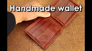 Making handmade Leather wallet folded edges [upl. by Shotton]