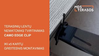 Terasinių lentų nematomas tvirtinimas CAMO EDGE Clip  x5 kartus greičiau [upl. by Idnahr]