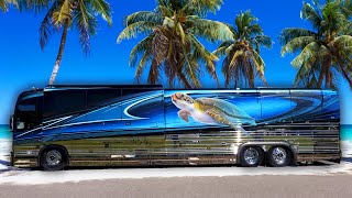 Tour of the Most Customized 20 Year Old Prevost Liberty Coach On The Road [upl. by Ahseid]