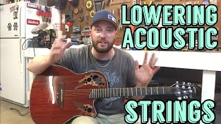 Lowering Acoustic Guitar String Action  Ovation Celebrity [upl. by Adnima]