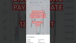 Hdfc bank dividend date 2024 hdfcbank financelearner [upl. by Thesda]