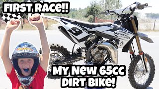 My FIRST RACE on my NEW 65cc Dirt Bike [upl. by Pallaten710]