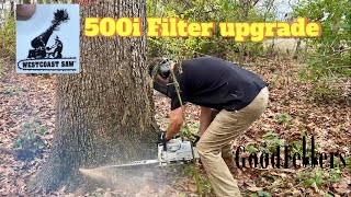 Stihl 500i Air Filter Upgrade West Coast Saw Style [upl. by Mayworm]