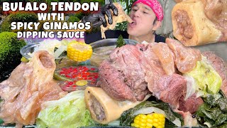 Nilagang Bulalo Beef Tendon with Spicy Ginamos Dipping Sauce Mukbang [upl. by Stovall414]