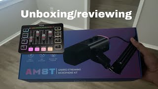 Unboxingreviewing fifine AM8T and fifine audio mixer [upl. by Cogswell398]