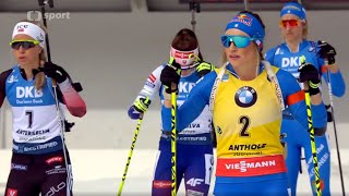 Biatlon MS 2020 Itálie Závod žen s hromadným startem  Celý závod [upl. by Namilus819]