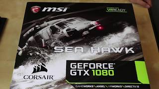 Unboxing MSI GeForce GTX 1080 Sea Hawk X [upl. by Amihsat]