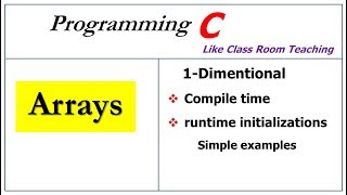 arrays in c programming  one dimensional [upl. by Ardyce]