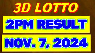 2PM RESULTA ng 3D LOTTO RESULT TODAY NOVEMBER 7 2024  SWER3 RESULT [upl. by Waal]