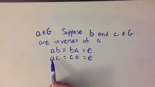 Uniqueness of Inverses in a Group Proof Abstract Algebra [upl. by Bunder]