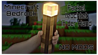 Minecraft Bedrock  Fackel leuchtet in der Hand  Tutorial [upl. by Waylen846]