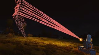 Phalanx Ciws Weapon System In Action At Night  TRACER ROUNDS  Ciws Vs MIG29 Fighter Jet  MilSim [upl. by Assanav]