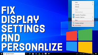 How To Fix Display Settings and Personalize Not Working in Windows 10 [upl. by Lhamaj]