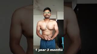 1 year body transformation bodytransformation fitness bodybuilding fitnessmotivation [upl. by Pirbhai]