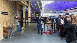 Harry Potter Platform 9 34 Kings Cross Station London [upl. by Brick961]