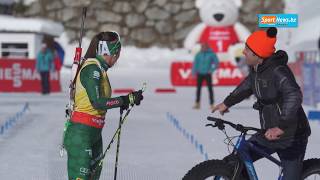 Kurioses Duell in Antholz Wierer fordert RadChamp [upl. by Zobkiw]