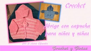 Abrigo saquito o chaqueta con capucha para bebé a crochet  Parte 2 [upl. by Niak366]