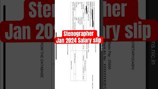 SSC STENOGRAPHER SALARY SL JANUARY 2024  STENO JOB INCOME  SHORTHAND  STENOGRAPHY  SSCMATE [upl. by Meingolda780]