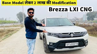 Maruti Brezza 2024 LXI CNG Ownership Review after रू 2 lakhs heavy modifications😱 [upl. by Bosson]