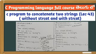 concatenate two strings without strcat and with strcat in c [upl. by Asquith]